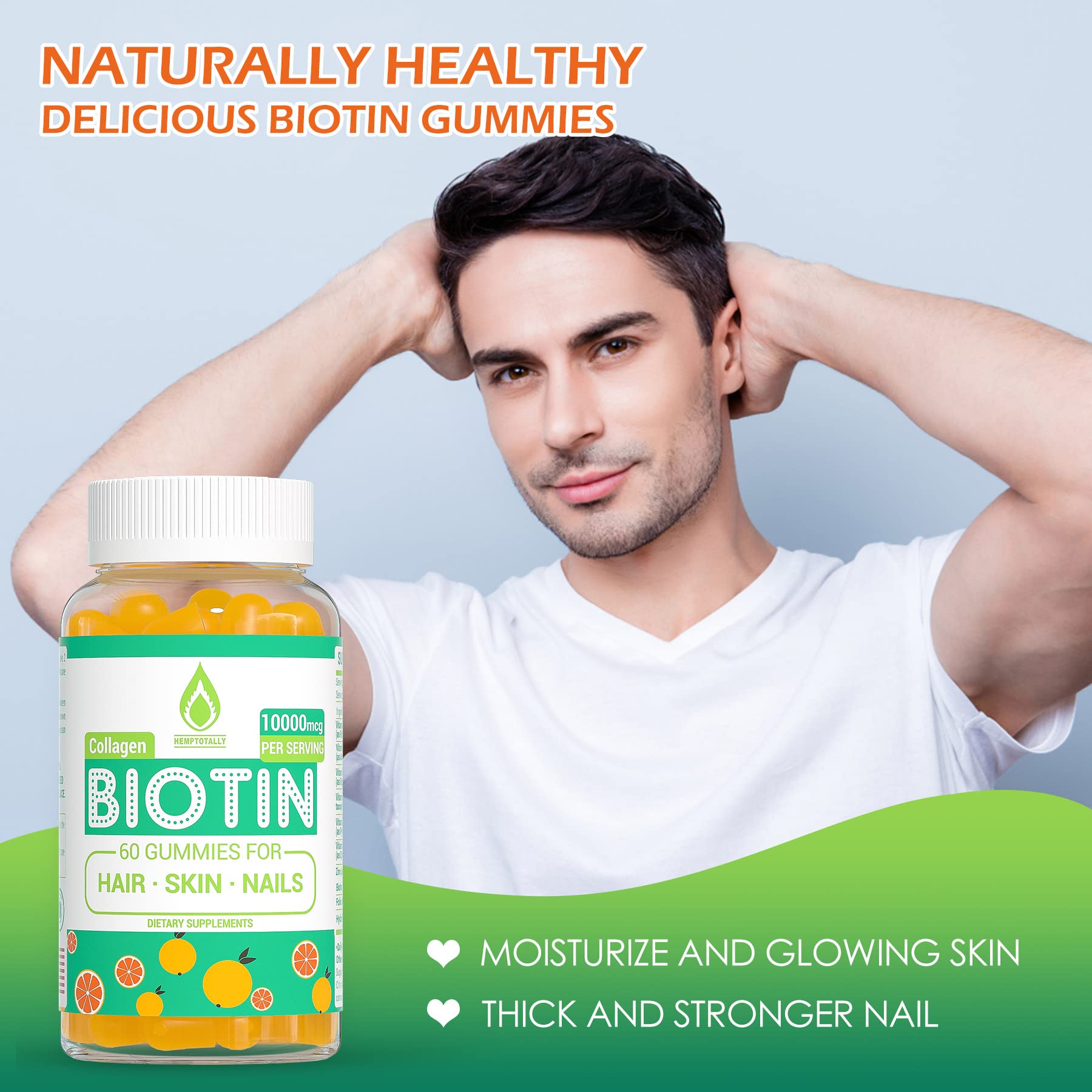 Buy Biotin Gummies for Hair Growth Max Strength Biotin 10000mcg with