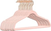 Vista 1 de TIMMY Perchas de terciopelo – Juego (paquete de 50) perchas ultrafinas con construcción resistente, soporta hasta 10 libras – Acabado rosa rubor