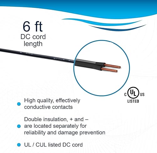 Miniatura 5 de HQRP Cargador adaptador de CA compatible con Hyundai A7 HD 7 pulgadas, Allwinner A10, H700 Android, Tablet PC, PC, Hyundai Rock X X800 RK3066, cable