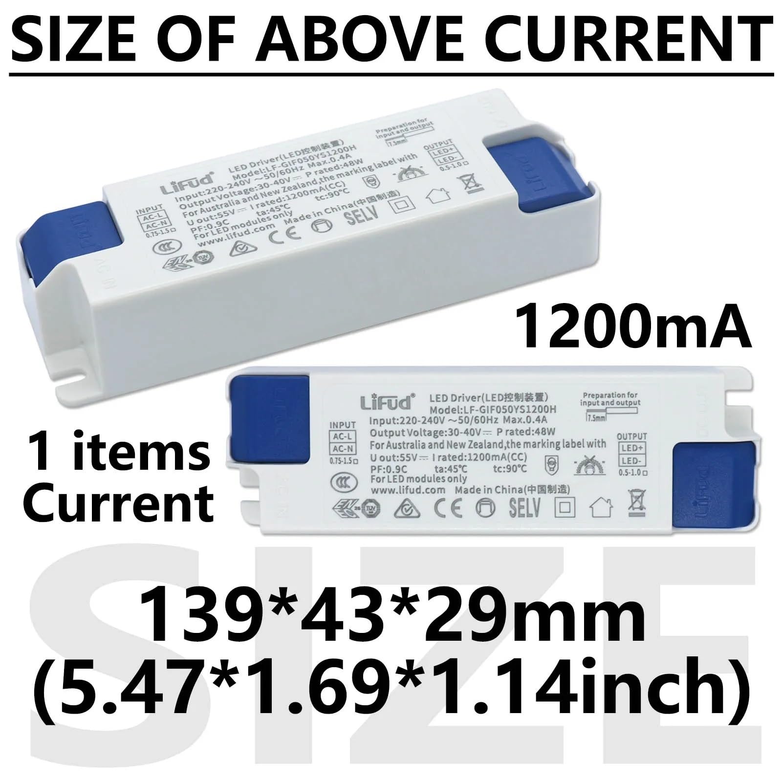 Controller di isolamento LED senza sfarfallio, serie ritardante di fiamma, alimentazione CA 220-240 V, adattatore di illuminazione da 25-42 V, 33-40 V, 1 pezzo (16,8 W, 25-42 V, 400 mA)