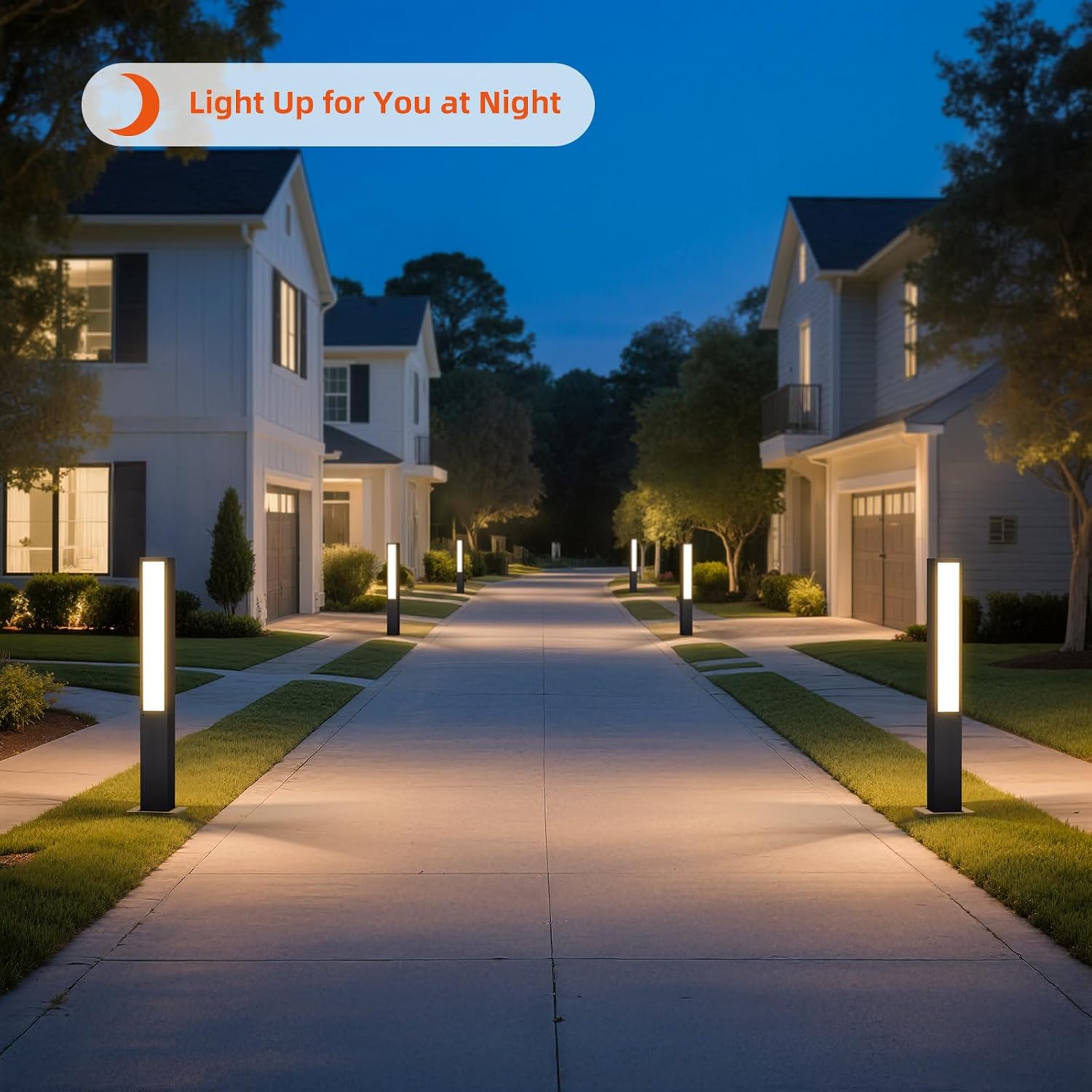 39.4" Outdoor Pathway Lights Wired, AC100-240V Modern Landscape Path Lights, 3000K LED Driveway Light, IP65 Waterproof Bollard Light Landscape Lighting for Walkway Lawn Patio Garden Yard Outside