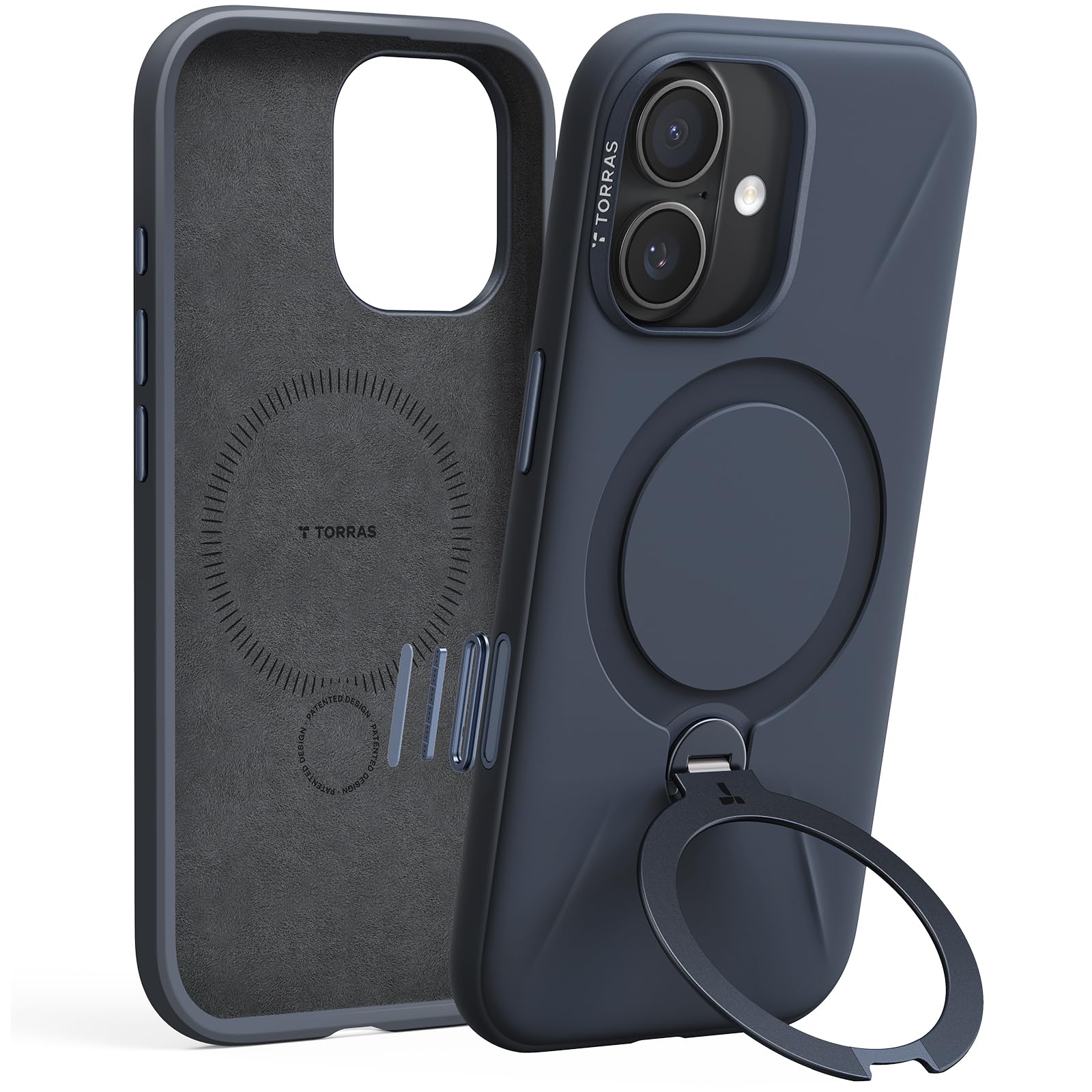 TORRAS Q3 Silicone for iPhone 17 Pro Max Case Magnetic Stand Deep Blue