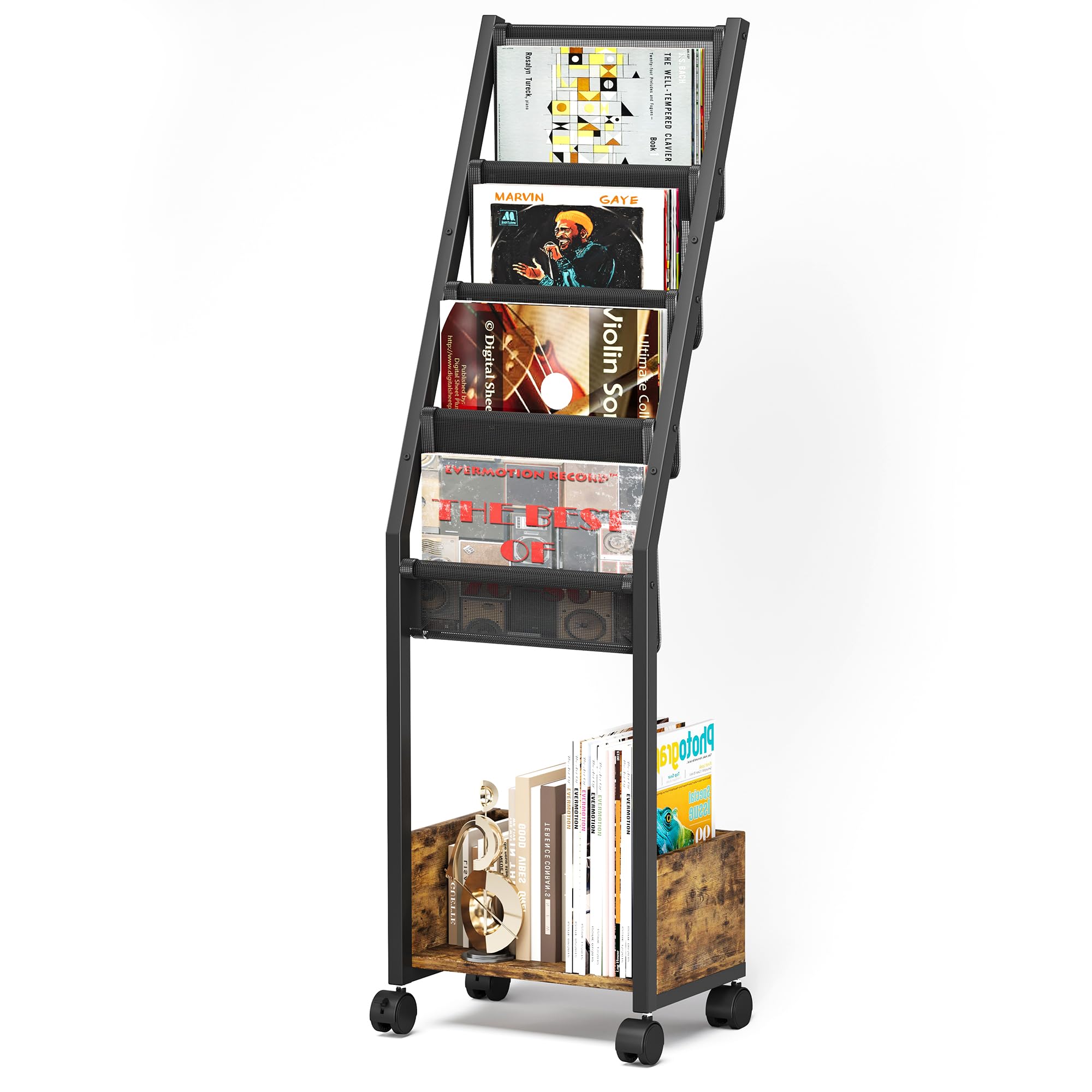 Amazon.com: Homeiju Vinyl Record Storage,4 Tier Record Holder with