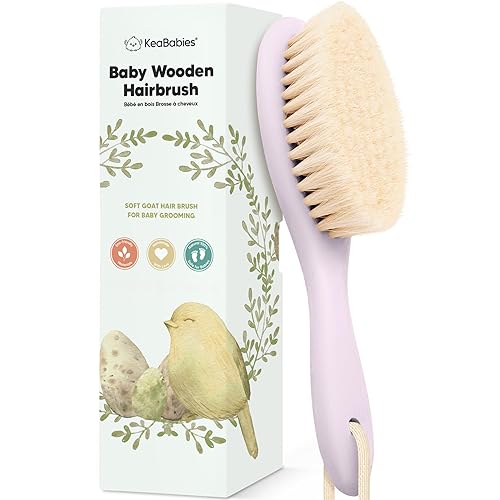 Miniatura 10 de Baby Hair Brush - Baby Brush with Soft Goat Bristles - Cradle Cap Brush - Perfect Scalp Grooming Product for Infant Toddler Kids Walnut Oval