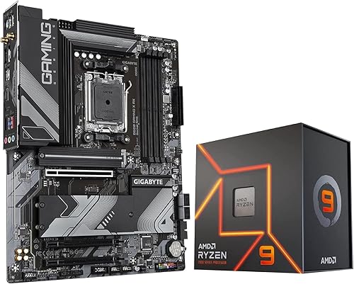 Micro Center AMD Ryzen 9 7900X 12-Core 24 hilos hasta 5.4 GHz desbloqueado procesador de escritorio con GIGABYTE B650 AORUS Elite AX AM5 DDR5 ATX