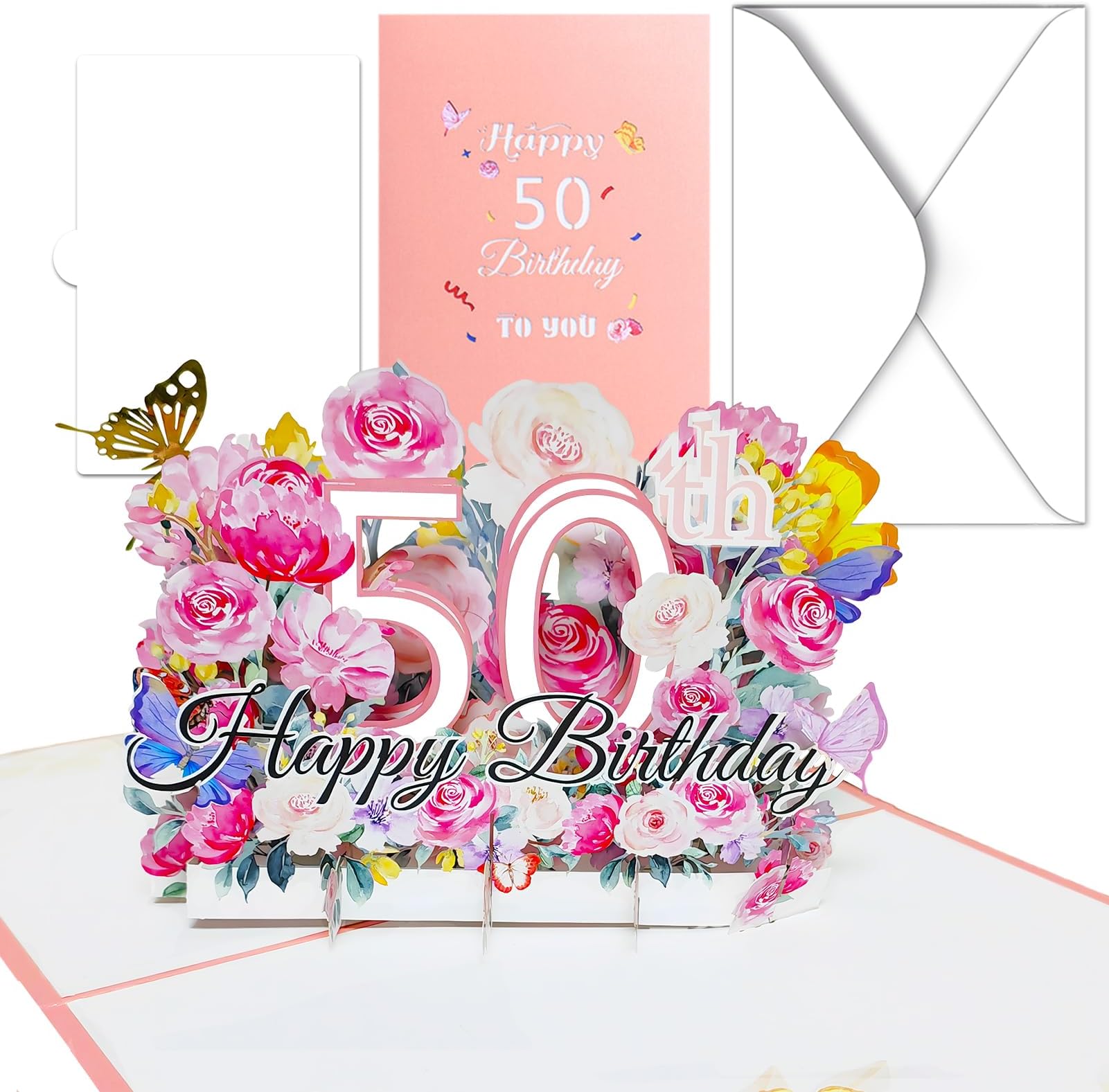 Xanthelle Pop-up Geburtstagskarte - Rosa 3D Box Karte Mit Umschlag