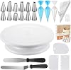 Kootek 71PCs Cake Decorating Kit, Baking Supplies Tools - Includes Cake Stand Turntable, 12 Icing Piping Tips Set, 2 Frosting Spatulas, 3 Scrapers, 502 Piping Bags, Coupler, Video Tutorial, Booklet