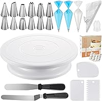 Kootek 71-Piece Cake Decorating Kit with 11" Turntable, 12 Piping Tips, 50+ Bags, Spatulas & Scrapers - Beginner Baking Supplies