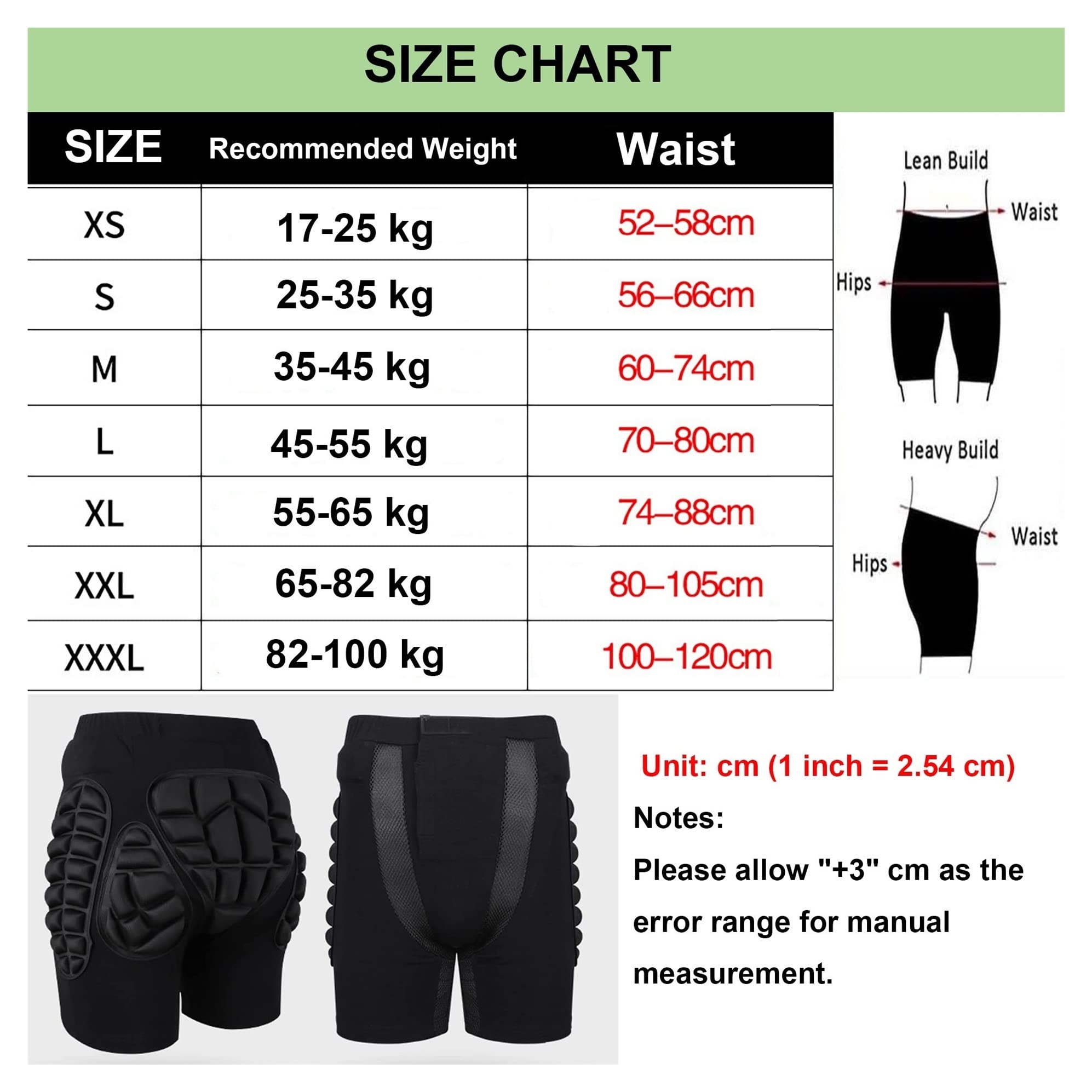 Short De Protection Rembourré, Protection 3D Hip Butt EVA Protection Gear Guard for Ski, Snowboard Et Skateboard Hommes Femmes Jeunes Enfants