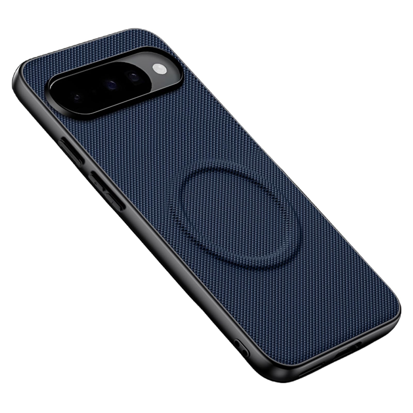 Magnetica Custodia Per Google Pixel 11 Pro/ 11, Ultra Sottile Cover Pelle | Fibra Carbonio Texture Anti-Impronte Ricarica Wireless Minimalista Guscio,Blu,11 Pro
