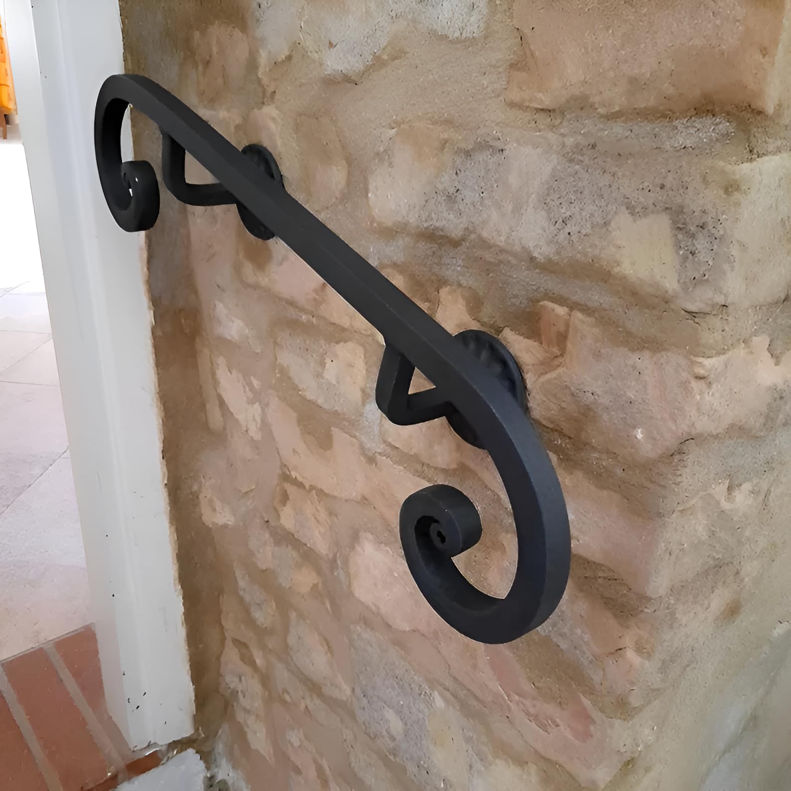 Handlauf aus Schmiedeeisen Modell Raffaello, Länge 50-400 cm, Durchmesser 16 mm, Farbe Schwarz Anthrazit (Schwarz Anthrazit, 120 cm)