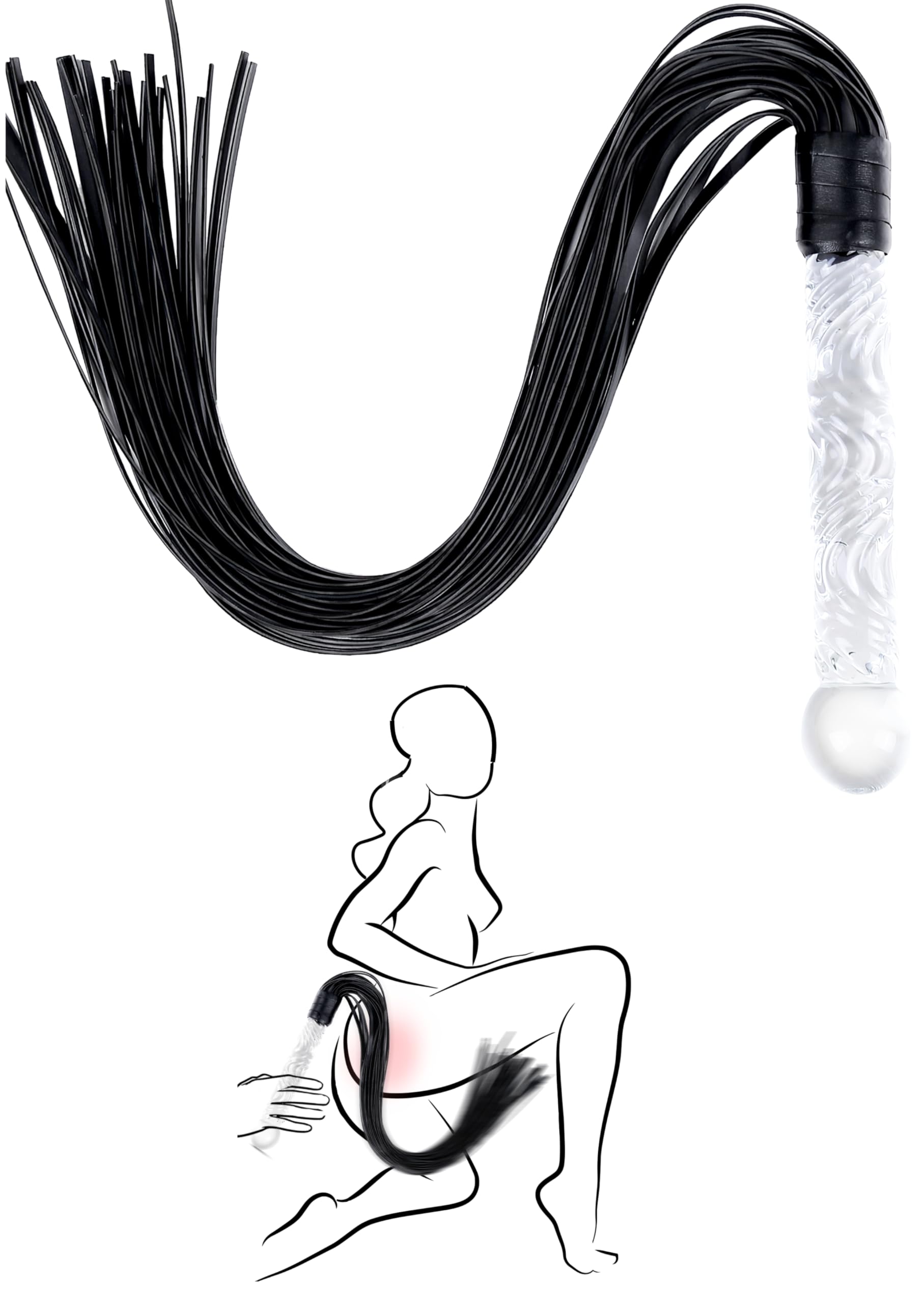 BDSM Flogger Adult Sex Toy Dildo Glass Anal Toy Dildo Masturbation Flogger Cosplay BDSM Whip for Couples Spanking