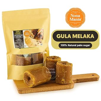 2 Packs NONA MANIS Coconut Palm Sugar Gula Melaka Caramel Pure Flower Sap Sugar Juice Original Malaysia (Gula Malacca) Premium Quality Nisan Nise Kerek 35.2oz (1kg)