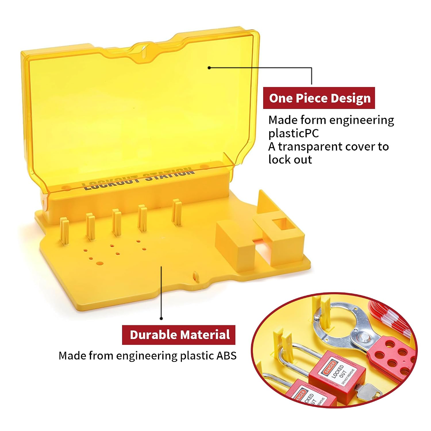 Lockout Tagout Station with Lockable Cover,Loto Devices Wall Mount Lock Out Tag Out Kit Board Storage Panel with 5 Safety Padlocks,2 Hasps,20 Lockout Tags,20 Nylon Ties,1 Pen,OSHA Compliance