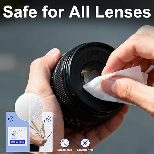 Miniatura 3 de 400 toallitas para lentes para lentes + 1 bolsa con clip, limpiador de lentes de microfibra, toallitas limpiadoras de lentes prehumedecidas