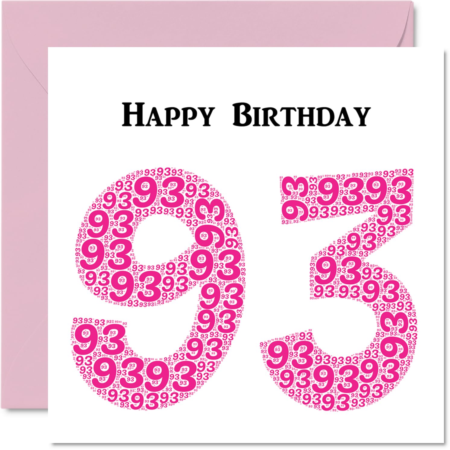 Fun 93rd Birthday Cards for Woman - Shapecloud - Happy Birthday Card for Great Grandad Grandpa Nanny Grandma Nan Gran Granny Dad Mum, 145mm Greeting Cards, Fun Card