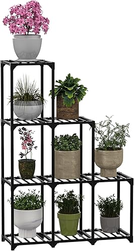 WTZ Soporte para plantas de 6 niveles para 14 macetas, estante de madera para plantas en interiores y exteriores, soporte multifuncional para