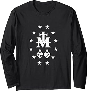 Miraculous Medal Long Sleeve T-Shirt Catholic Sacred Heart Long Sleeve T-Shirt