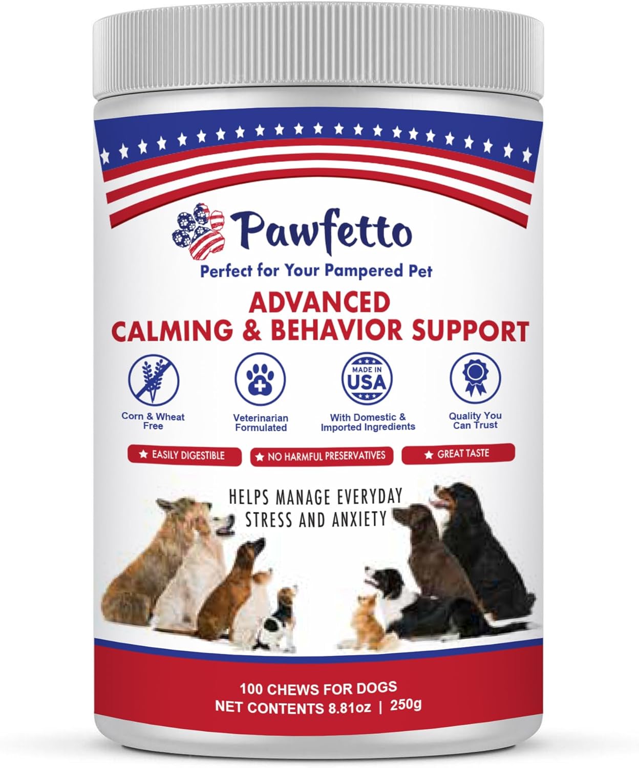 Pawfetto Advanced Calming & Behavior Support for Dogs
