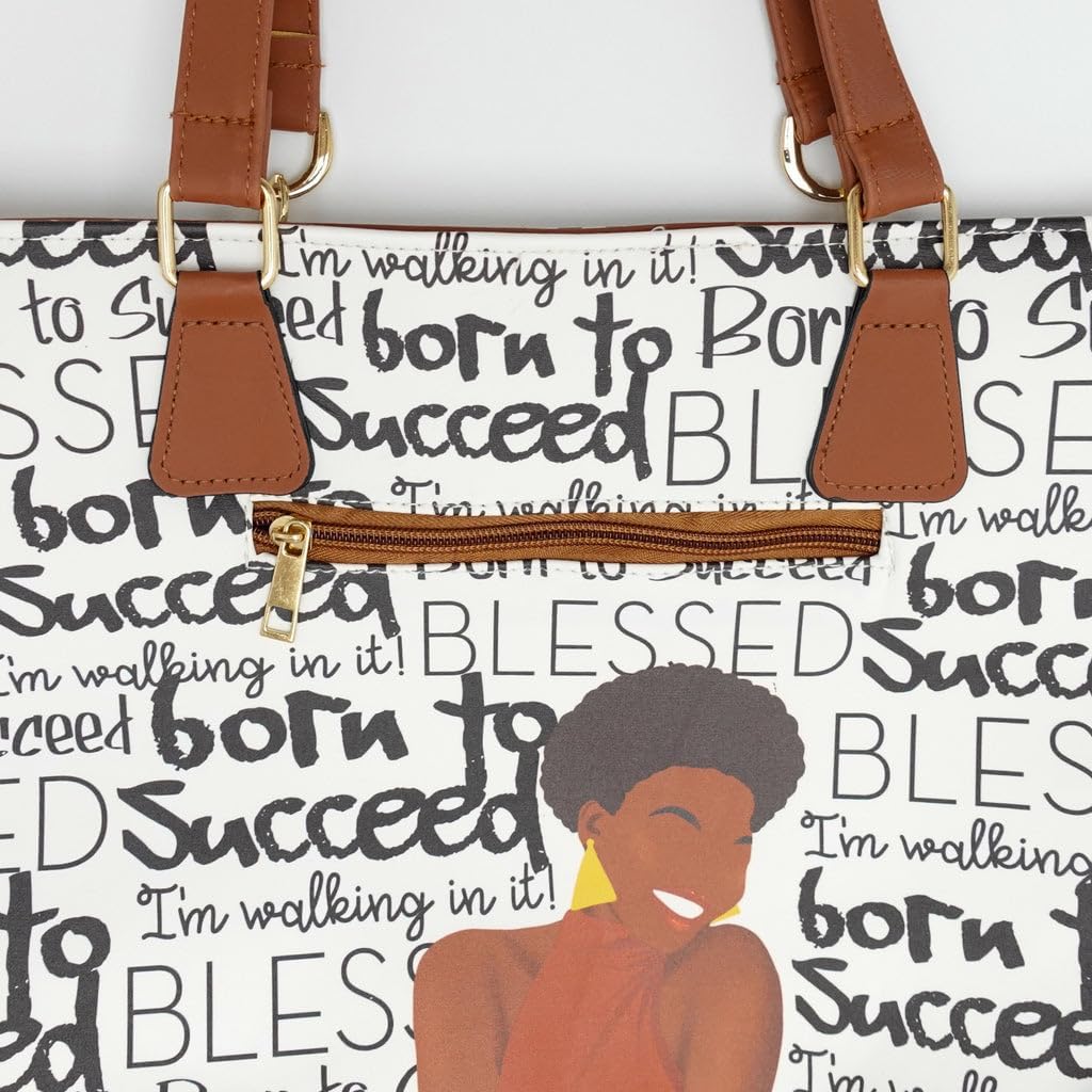African American Expressions Handbag Set - 3-Piece Set: Handbag, Wallet, and Key Holder - Women's Fashion Accessories