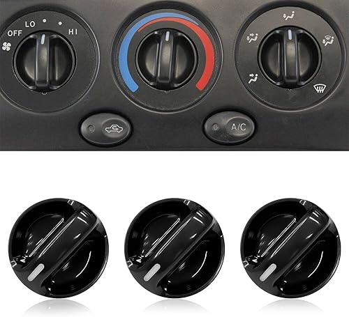 3 pomos de control del ventilador del calentador de CA, interruptor de control de clima de aire acondicionado compatible con Toyota Tundra 2000 2001