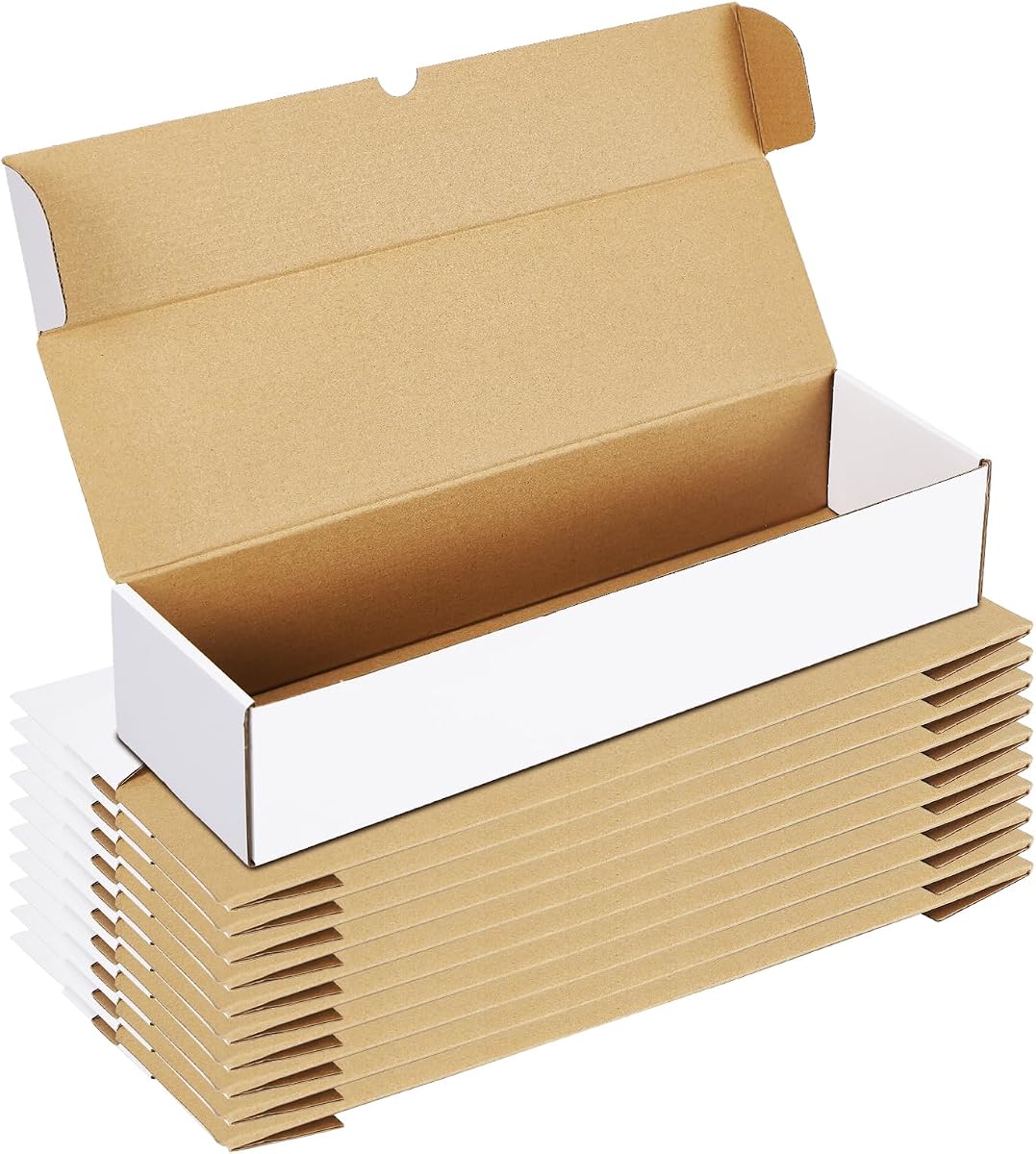 ZBEIVAN 10 Pack Trading Card Cases, White 1100 Count Gaming Card Storage Box for TCG/Magic/Mtg Collection