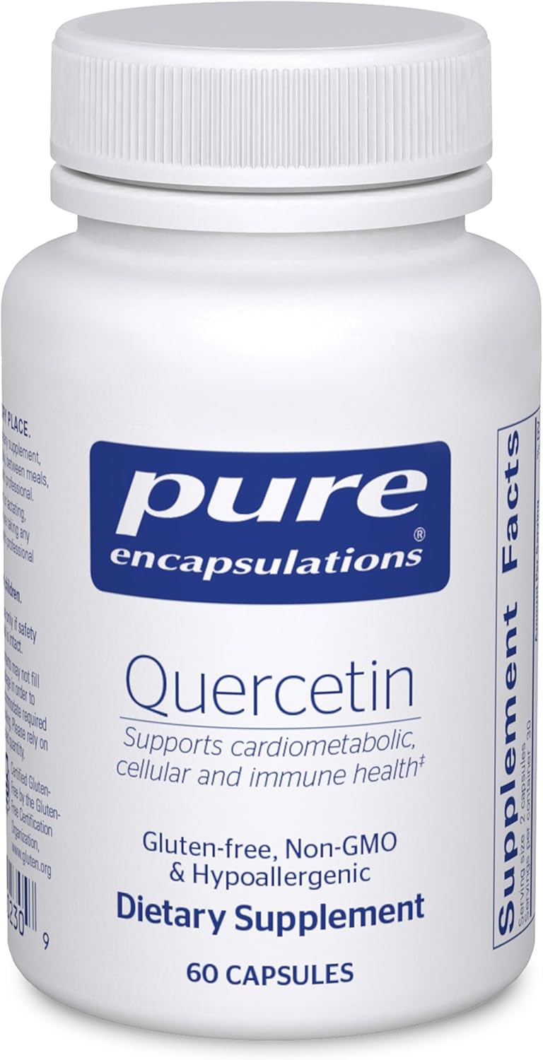 Pure Encapsulations Quercetin - 500 mg - Immune Support, Cellular Health & Heart Health - Antioxidant Supplement - Gluten Free & Non-GMO - 60 Capsules