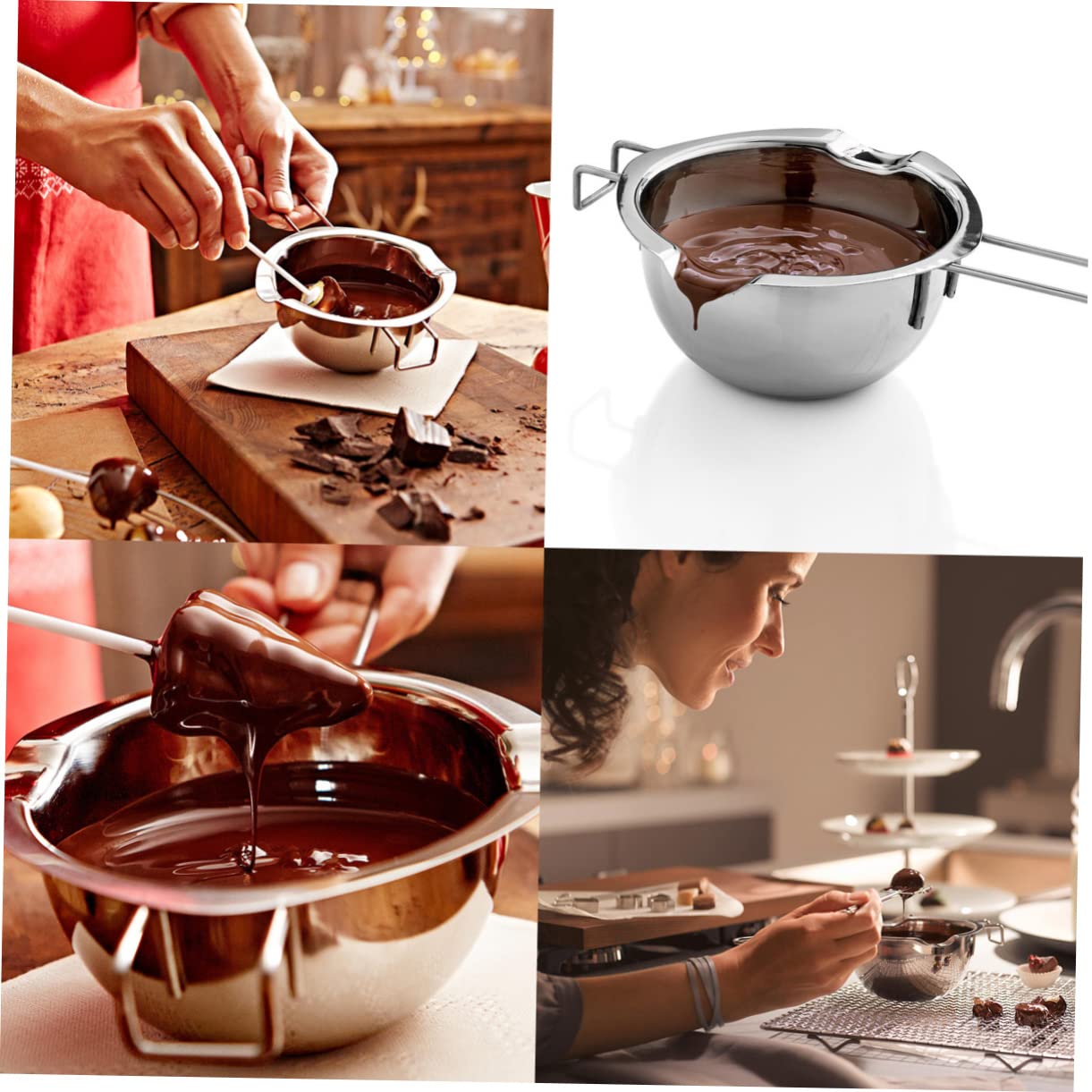 LALADEFIEE Stainless Steel Pot Butter Melting Pot Double Boiler for Melting Chocolate Candy Melts Machine Milk Heating Utensil