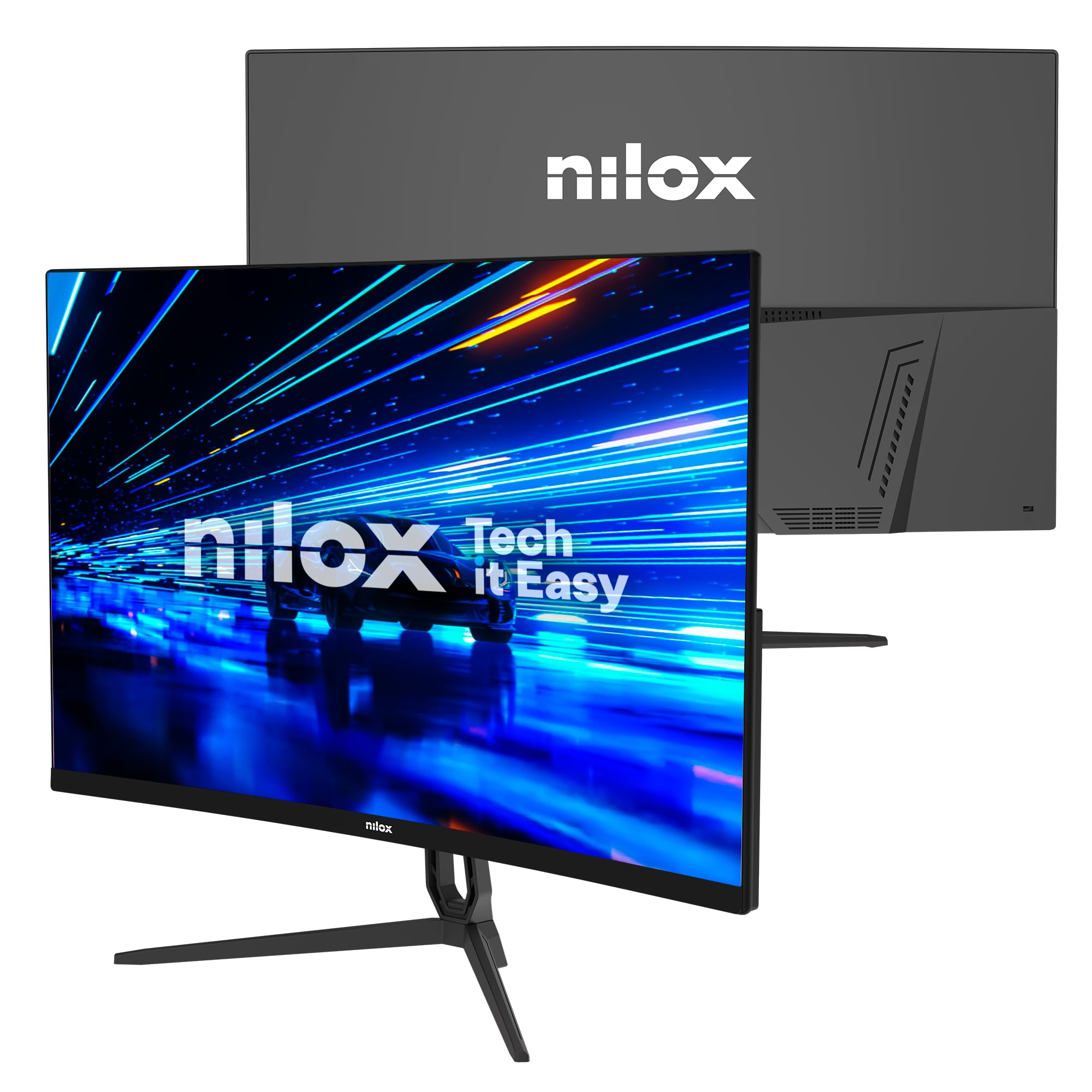 Nilox NXM27CRV2001 Monitor Gaming Curvo 27'', Full HD VA, Frequenza 200 Hz, Tempo di Risposta 1 ms, Connessioni HDMI/DP, Supporto VESA 100×100 mm