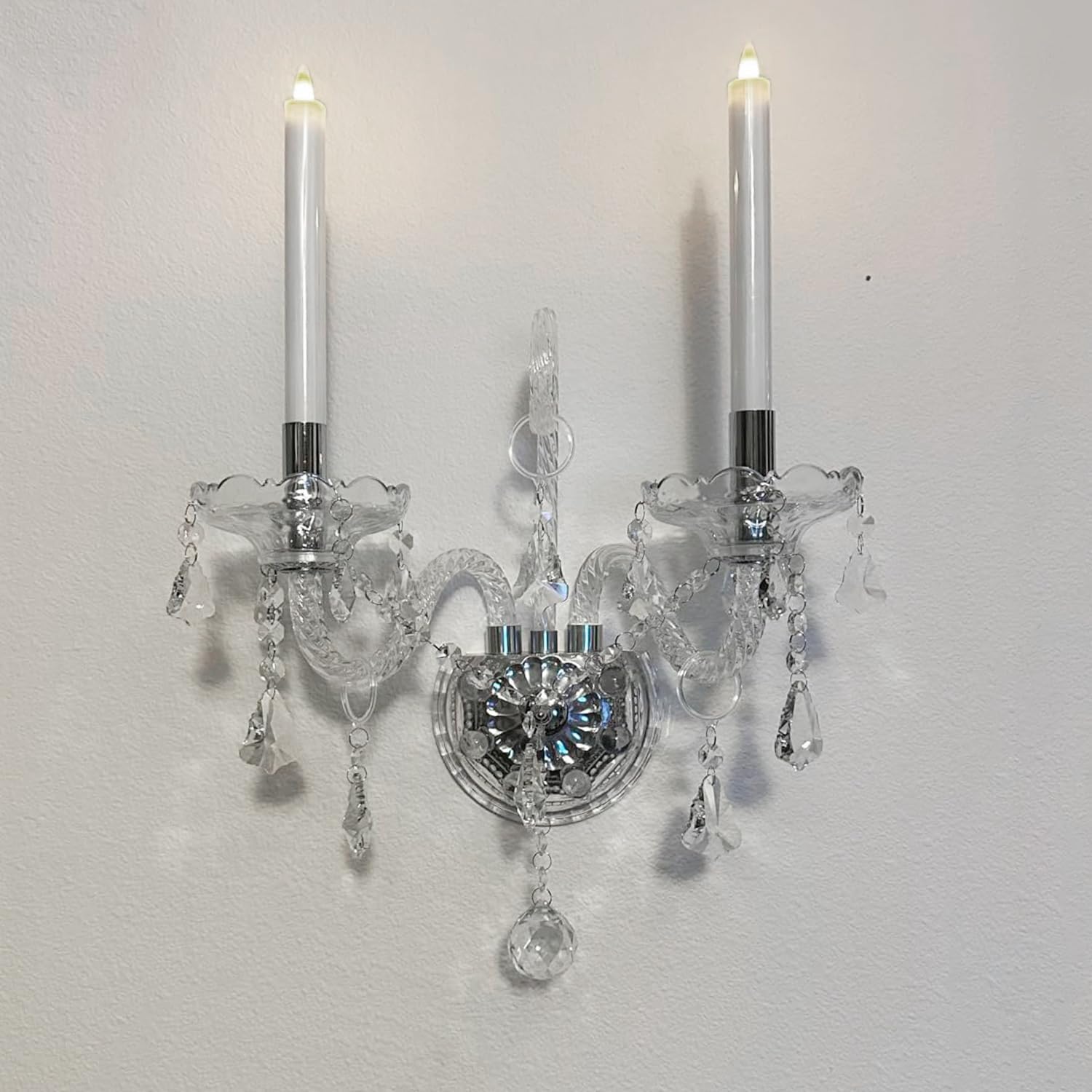 Vintage Crystal Wall Sconce Lighting Crystal Wall Light Elegant 2 Lights European Style Decorative Luxury Sconces Wall Lamp for Bathroom Bedroom Bedside Entryway Sconce Light