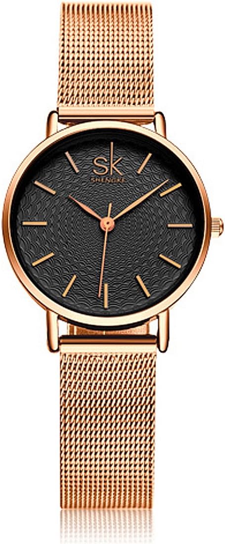 SHENGKE Women's Analogue Quartz Watches with Stainless Steel Strap K0006L