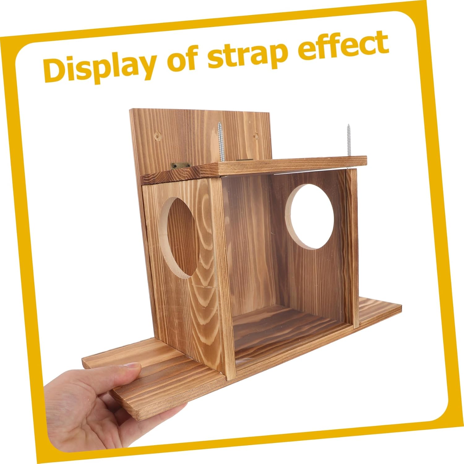 BESPORTBLE Wood Squirrel Feeder for Outside Outdoor Hamster Feeding Box Attract Squirrels Birds Easy to Clean Natural Wood Storage for Nuts Accessory