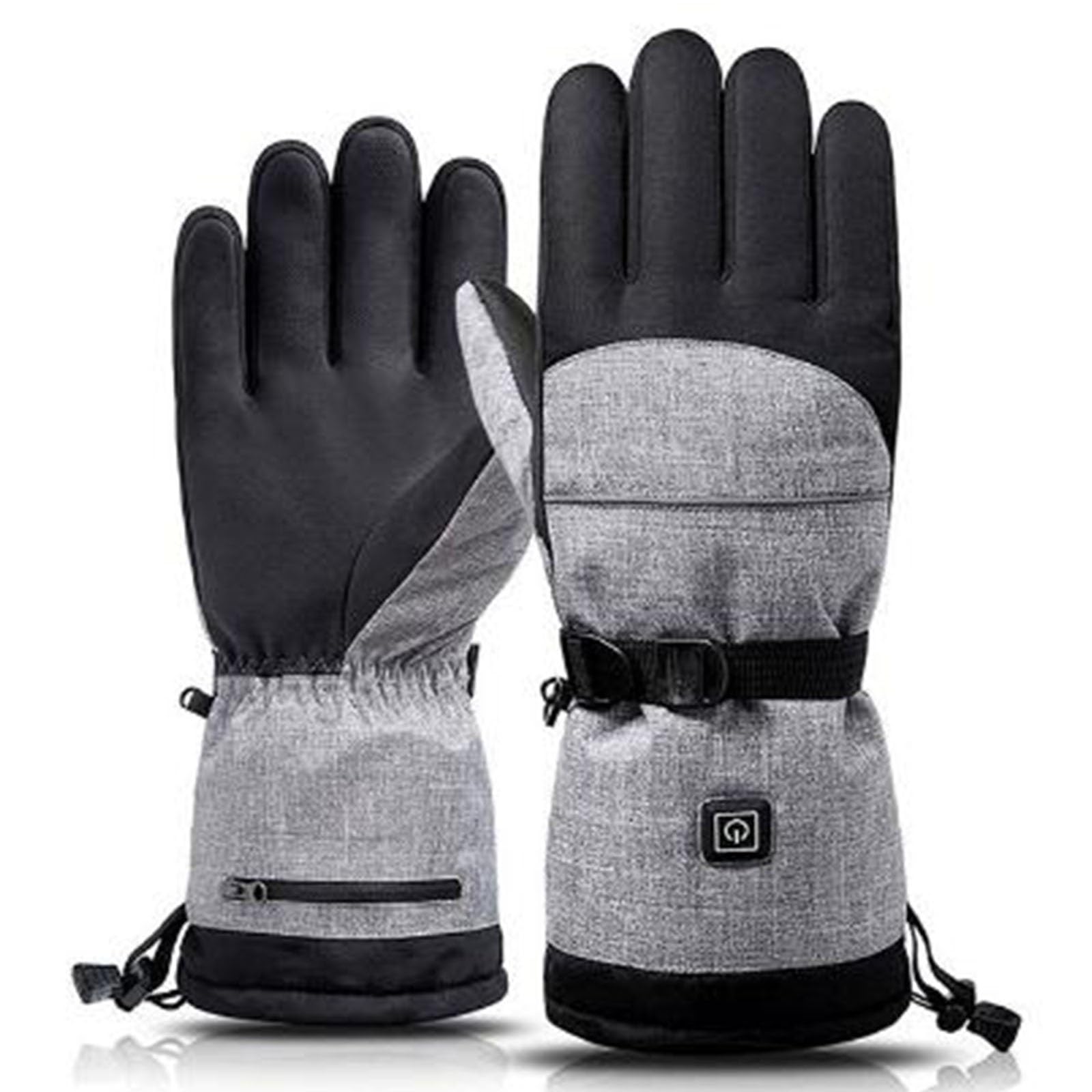 Guantes de Trabajo Calefactables, Guantes Térmicos USB Impermeables Al Viento, Guantes de Moto Calefacción Finos 3 Niveles Temperatura/Esquí/Ciclismo