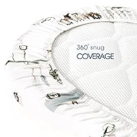 Vista 113 de Juego de 2 sábanas elásticas ultra suaves para moisés, ajuste universal para moisés, cesta de moisés, colchón rectangular ovalado, seguro y cómodo