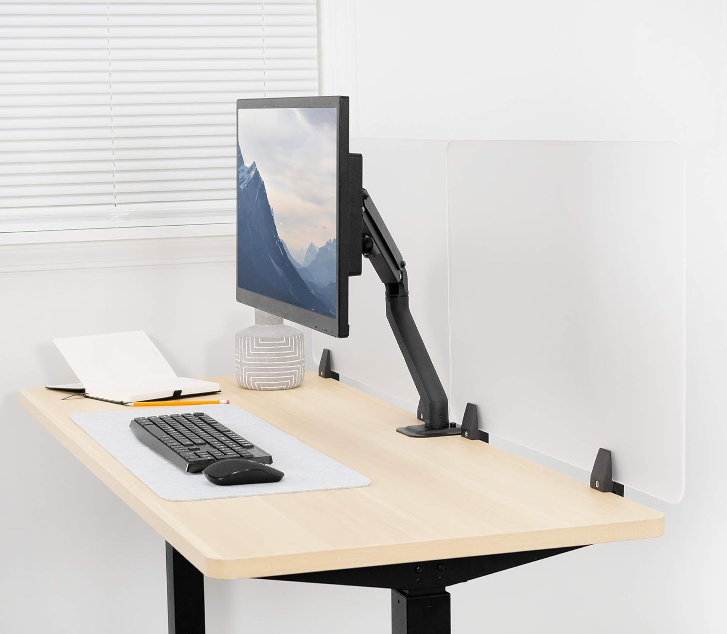 VIVO Dual Frosted Plexiglass 30 x 18 inch Clamp-on Desk Privacy Panels, Acrylic Cubicle Desk Dividers, Office Partitions, Pack of 2, PP-2-G060C: Home Audio & Theater