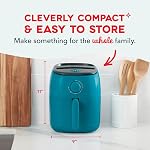 DASH Tasti-Crisp™ Électrique Air Fryer Oven, 2.6 Qt., Teal – Compact Air Fryer pour des aliments plus sains en quelques minutes, idéal pour les petits espaces - Arrêt automatique, analogique, 1000-Watt