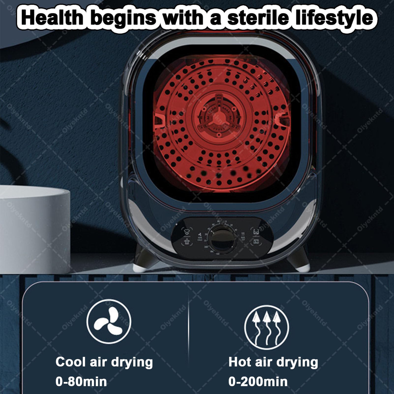 Asciugatrice a condensazione, asciugatrice portatile compatta con capacità di 5 kg, piccola asciugatrice a condensazione, centrifuga con capacità di carico di 0,8 kg, per casa, appartamenti Blue