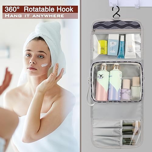 Miniatura 2 de FYY Neceser de viaje colgante para mujer, bolsa de aseo aprobada por la Tsa para viajar, bolsa de maquillaje impermeable, bolsa de cosméticos, bolsa