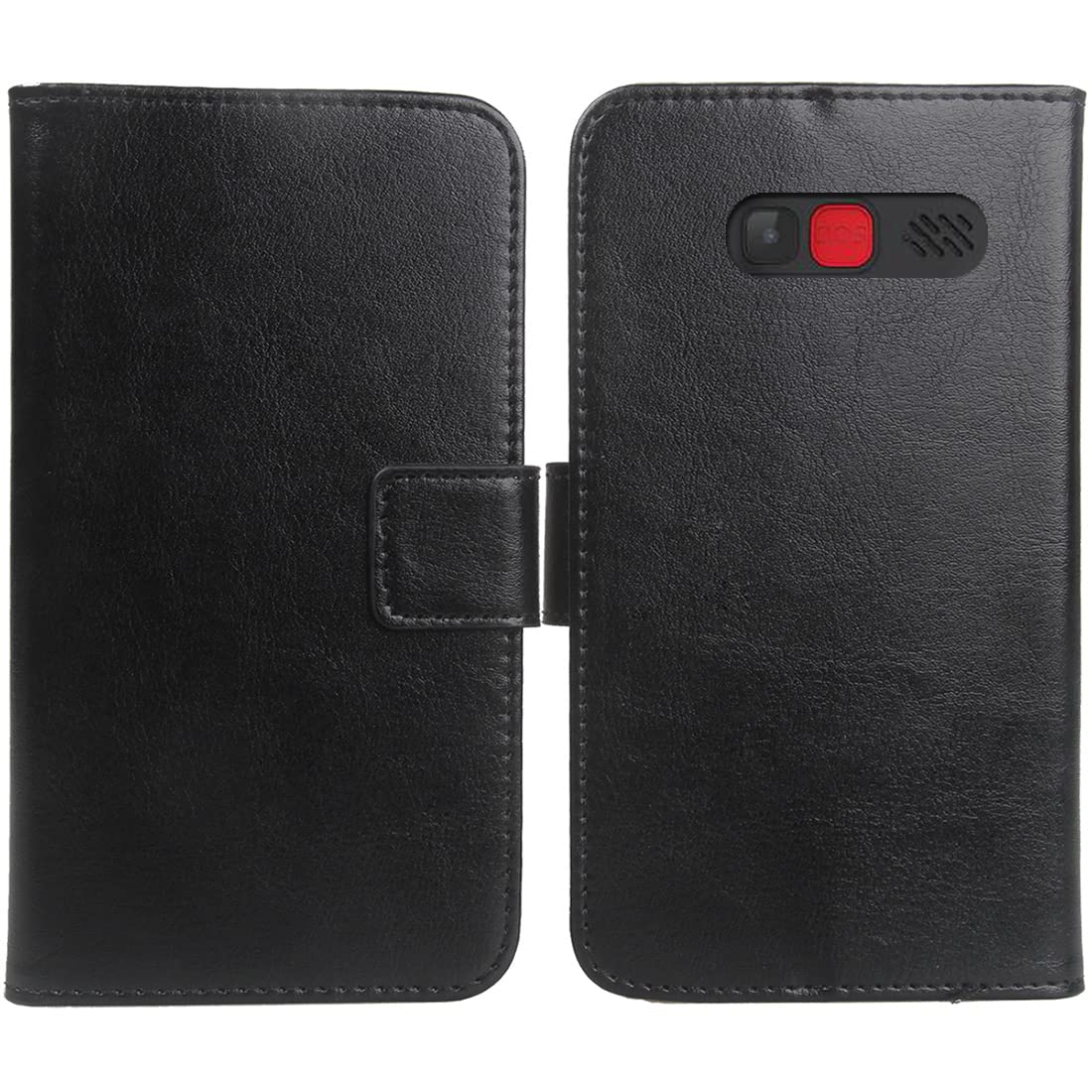 PU Flip Folio Leather Case For TTfone TT190 1.77" Book Wallet Business Phone Protection Protector Protective Cover Skin Pouch Etui (Black)