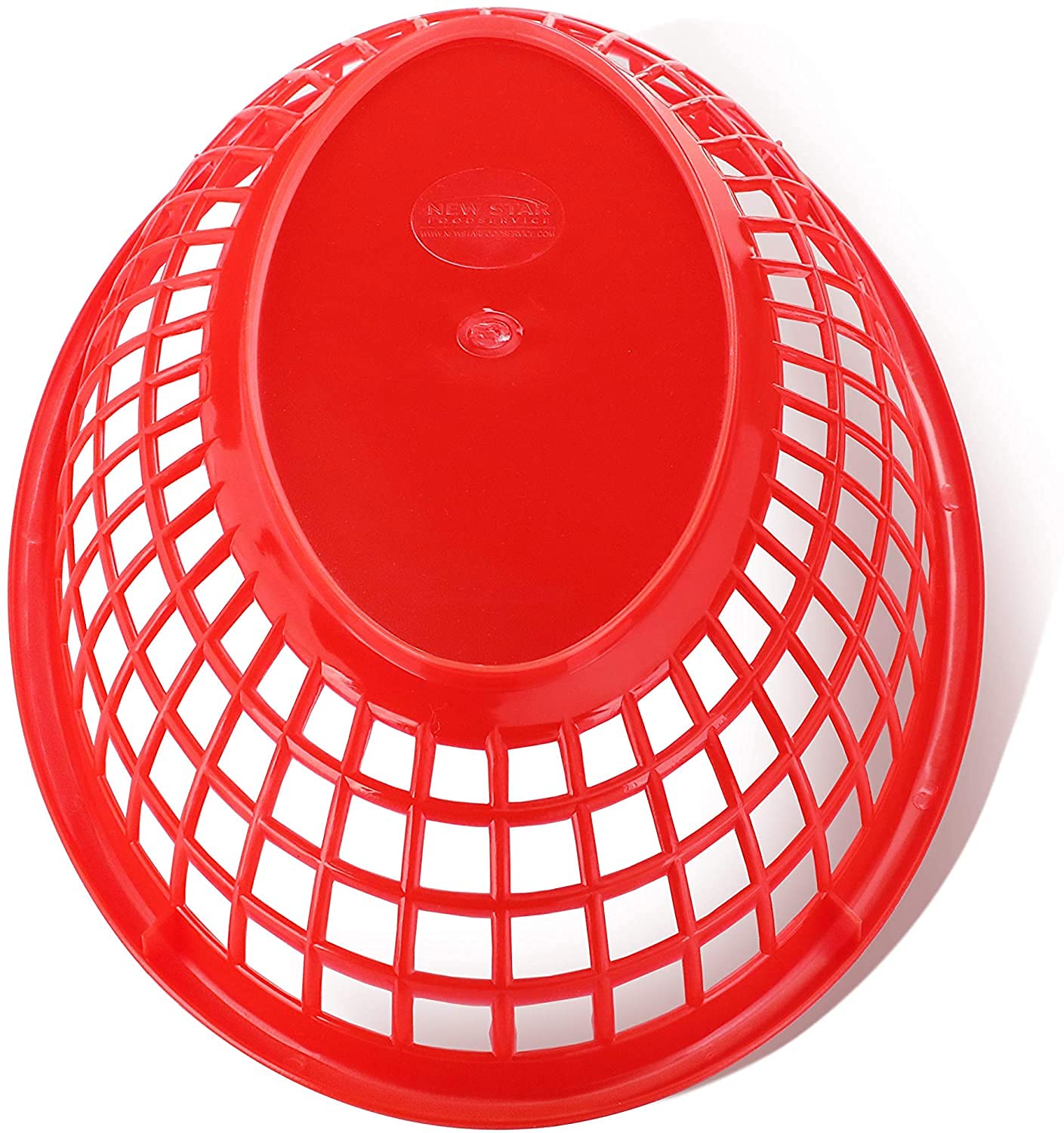 NINGWAAN Set Di 24 Cestini In Plastica Rossa Per Fast Food – 27x18 Cm, Ovali, Perforati, Impilabili, Per Pane, Patatine, Panini