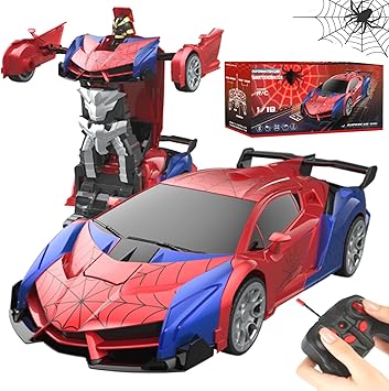 Transforming Rc Cars Toys for Boys 4-7 8-12, 2.4Ghz Remote Control Car Transform Robot, 118 Scale One-Button Deformation 360 Rotation Car Toy