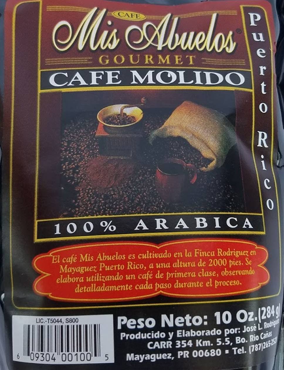 Cafe Mis Abuelos Puerto Rican Gourmet Ground Coffee - Caribbean Gourmet Coffee - 100% Arabic Beans - 100% from Puerto Rico (2 pack - 10oz each)
