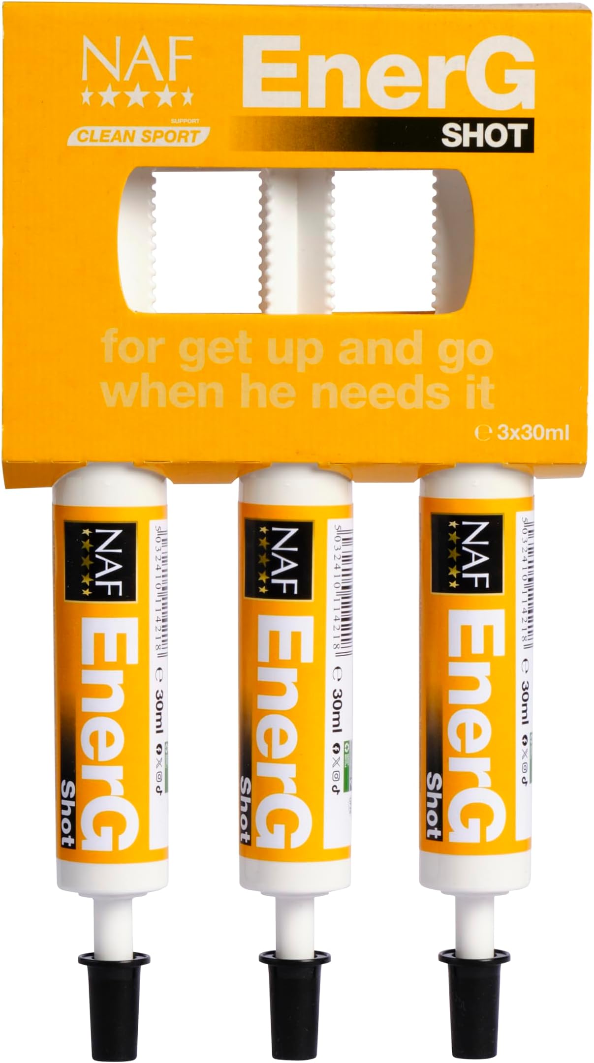 NAF EnerG Shot Syringes 3 x 30ml – Fast-Acting Iron & B Vitamin Boost for Horses – Supports Stamina, Recovery & Performance – Oral Paste Supplement