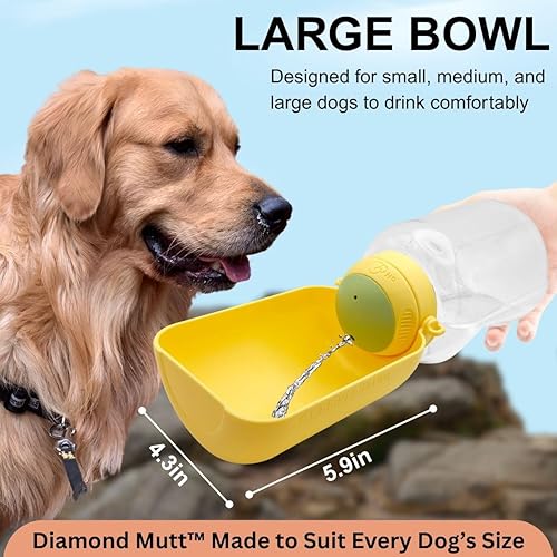 Miniatura 5 de Botella de agua portátil para perros con cuenco plegable, dispensador de agua ligero para mascotas, a prueba de fugas, diseño plegable para perros