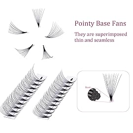 Premade Lash Fans 12D Eyelash Extension Premade Fans 0.07 C Curl 11mm Pro Ponit Middle Stem Volume Lash Extensions (12D-0.07-C, 11mm)