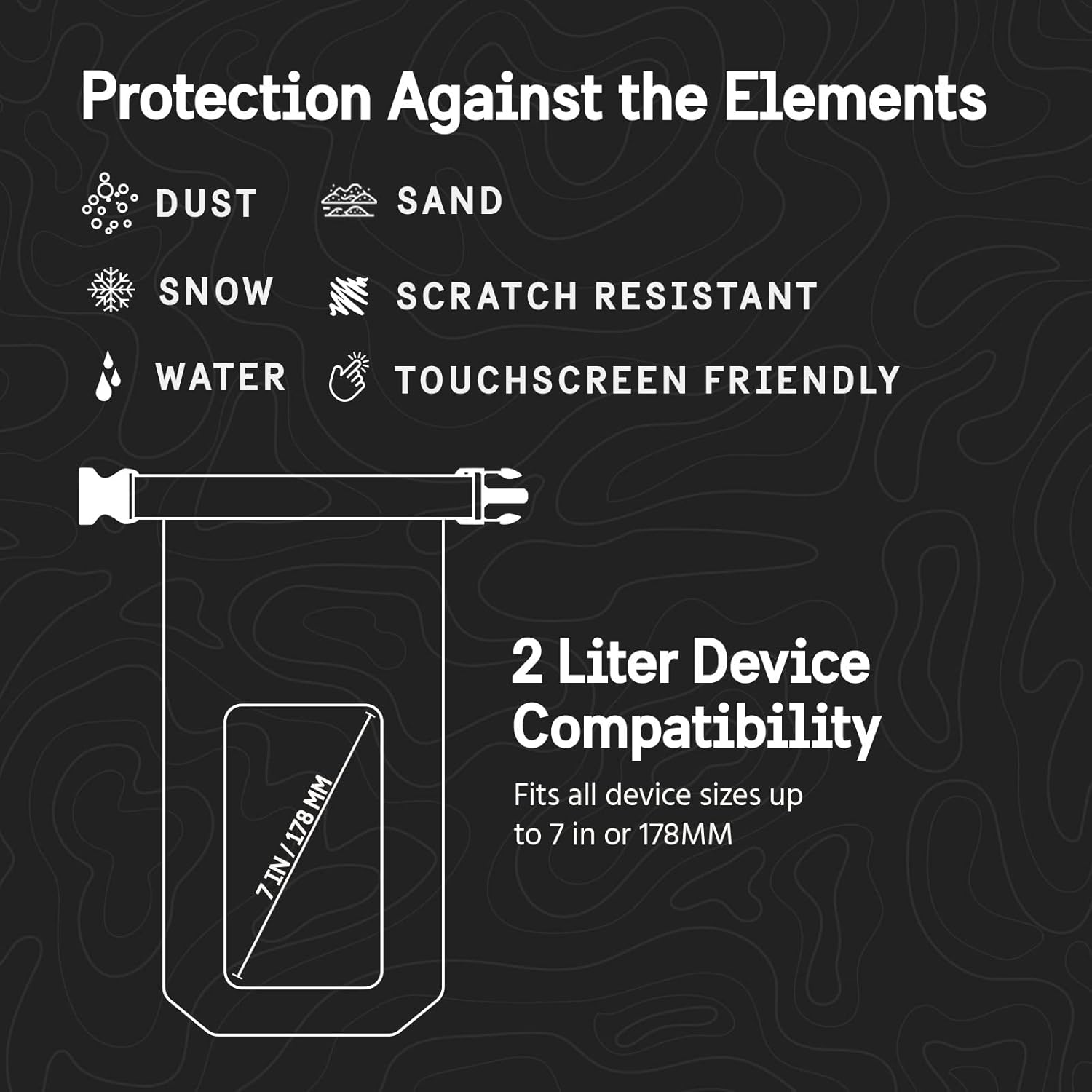 Pelican - Marine Series - IP68 Waterproof Floating Pouch + Roll Top Dry Bag (2L) - Black/Hi Vis Yellow