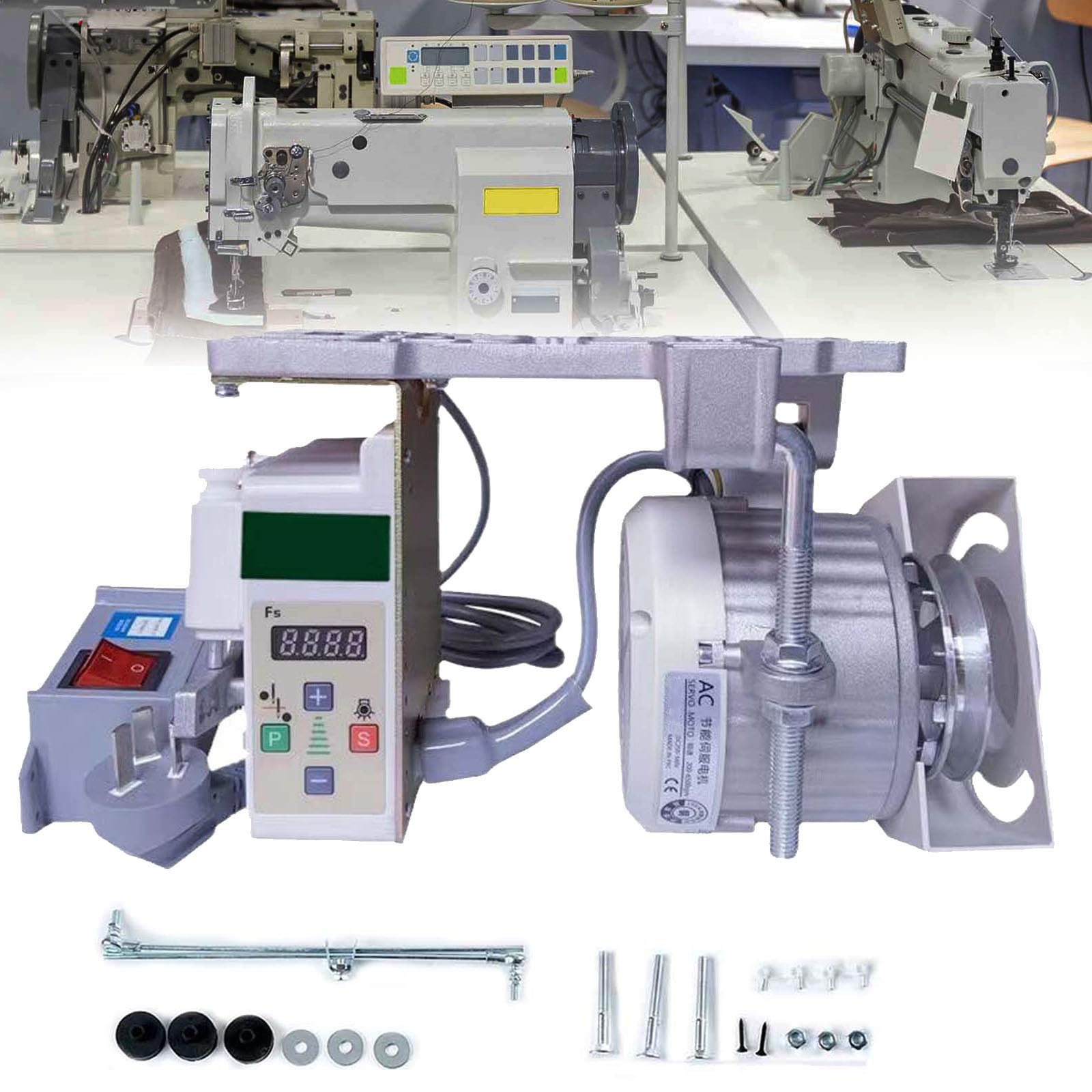 Motore Per Macchina Cucire Elettrico, 220V 750W Motore Per Macchina Cucire Industriale Servomotore A Risparmio Energetico 200-6500 Giri/Min Per Macchine Cucire Industriali Domestiche