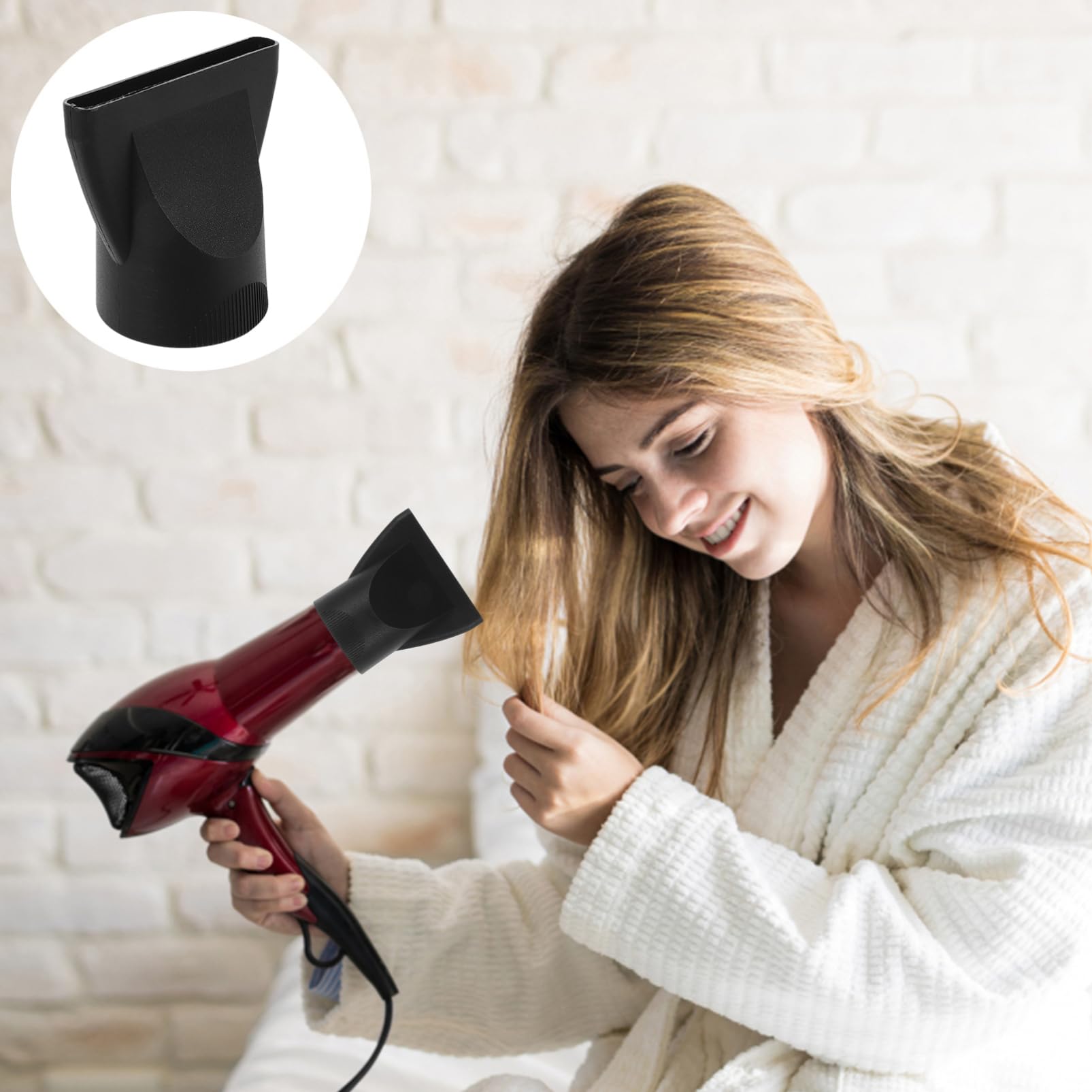 Veemoon 2Pcs Professionelle Haartrockner Düse Kunststoffhaartrockner Flachhaartrockner Düse Schwarzer Haartrockner Diffusor Ersatz Salon Friseur - 2. 04In Innendurchmesser