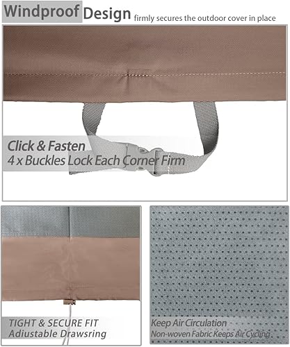 Miniatura 5 de Garden Balsam Juego de muebles de patio, gris azuladogris, 88 pulgadas de largo x 58 pulgadas de profundidad x 28 pulgadas de alto, rectangular,