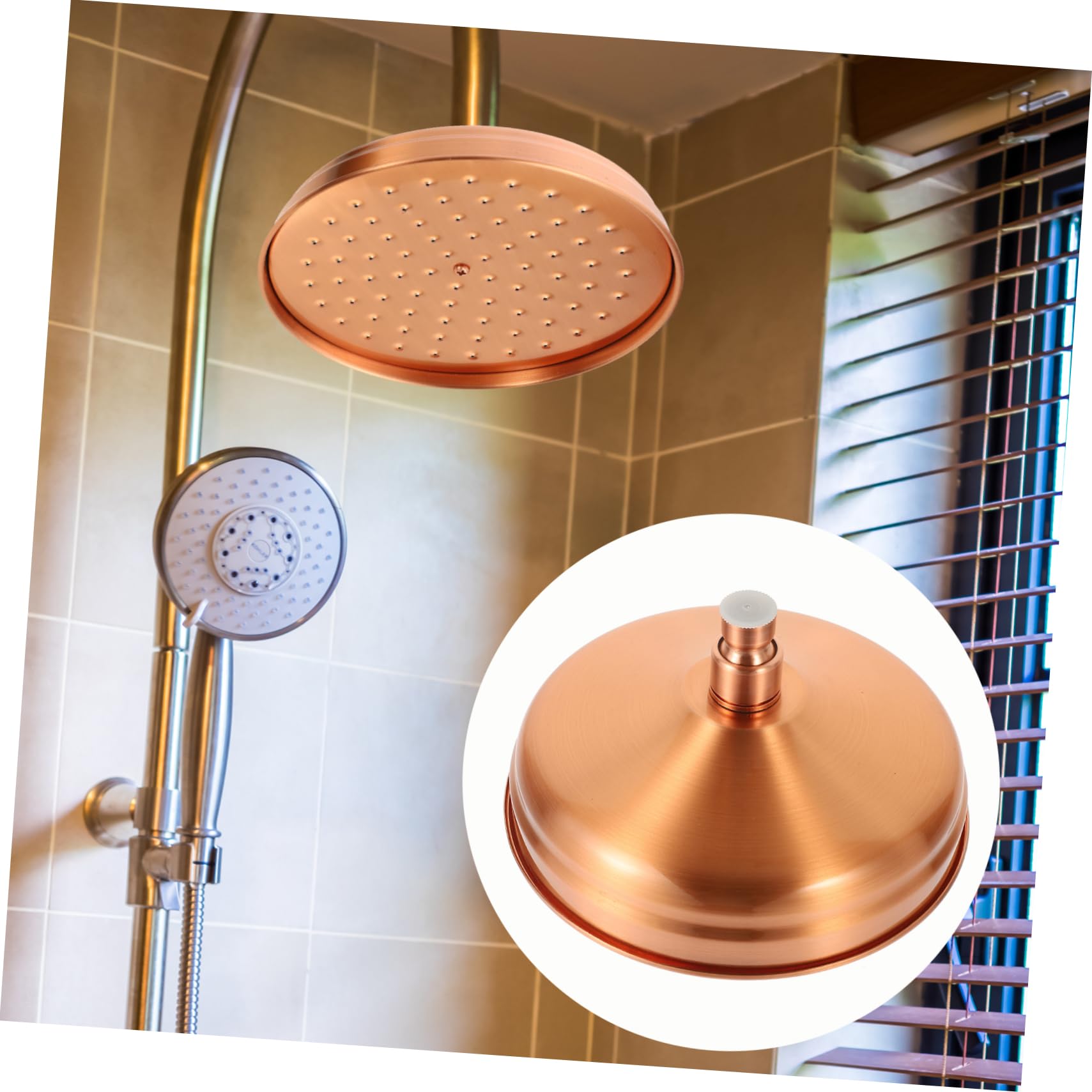 Cabilock Alcachofa de ducha de cobre de 8 pulgadas, diseño retro para baño y hogar